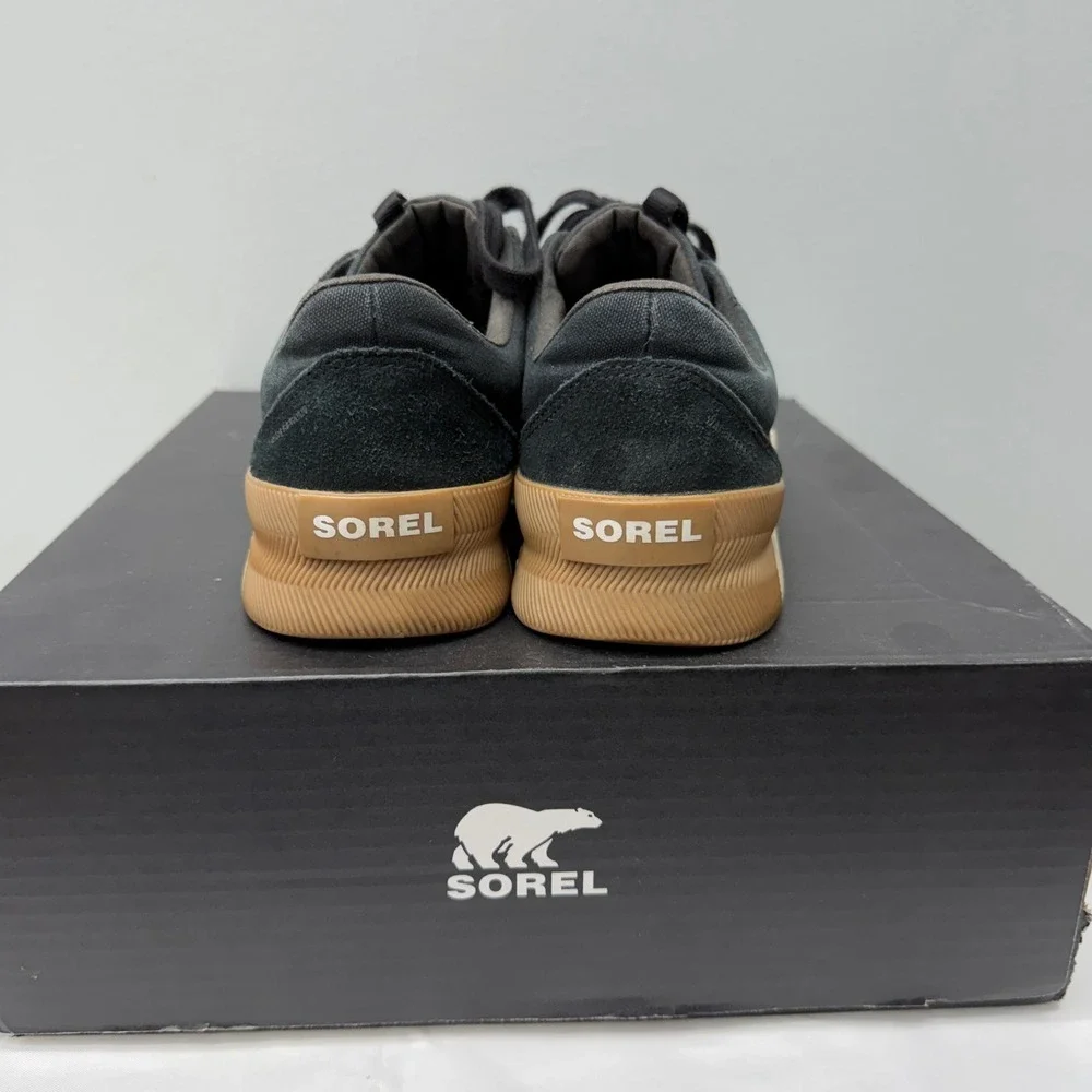 Sorel Out N About Plus Womens‎ 8 Low Waterproof Sneakers Black Suede Canvas